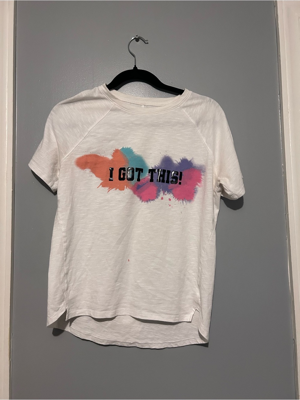 Athletic Works White Tee with Colorful Splash 'I GOT THIS!' Graphic
